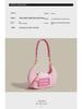 High-Quality Pink Woven Crescent Shoulder Bag - 2024 Summer Collection