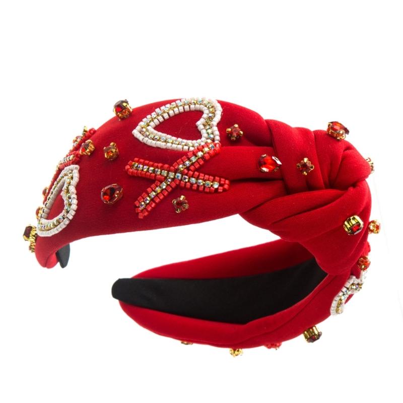 Fashion Knotted Headbands Rhinestones Candy Headband Hairband Wide Top Twist Hair Accessory for Women