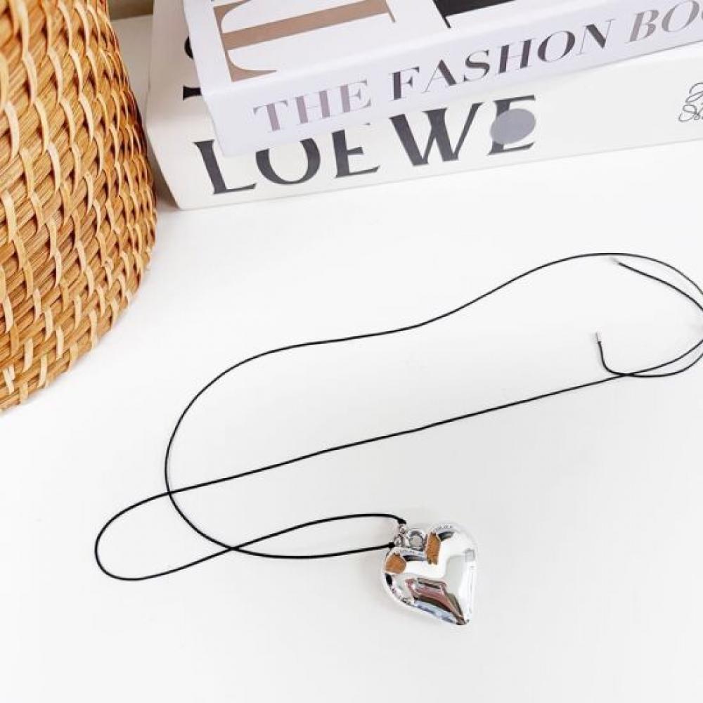 Mizqz Big Heart Bold Pendant Necklace Adjustable Length