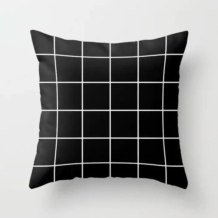 

Nordic Abstract Black Geometric Print Pattern Cushion Cover Home Living Room Sofa Car Office Decoration Throw Pillow 12x12Inch