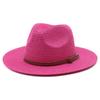 Summer Panama Straw Hat for Men Women, Wide Brim Sun Cap Beach Vacation, UV Protection Travel Hat