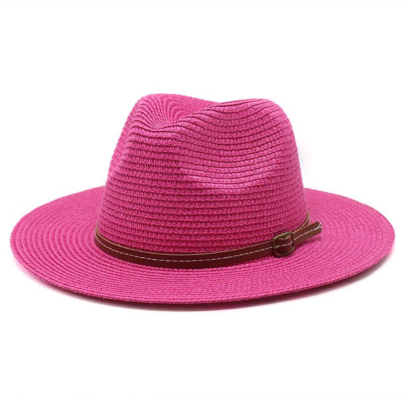 Summer Panama Straw Hat for Men Women, Wide Brim Sun Cap Beach Vacation, UV Protection Travel Hat