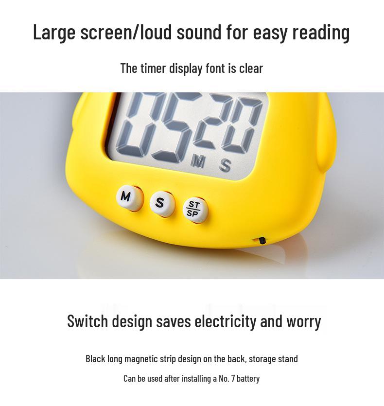 Cartoon Chicken Timer: Electronic Kitchen & Study Alarm Clock