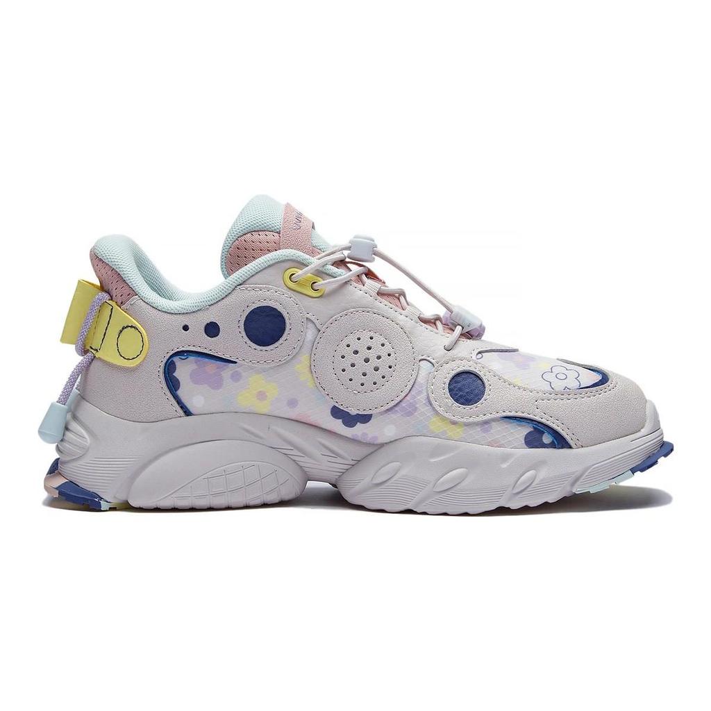 Li Ning Youth  Childrens Nebula Comfortable Versatile Shock Absorbing Casual Shoes Kids Casual Shoes Gray Purple YKCS106-4