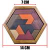 Jigsaw Puzzle Wooden Hexangular Tetris Game for Kids Education Brain Development Rubber Wood Puzle DIY Toy