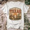 Vintage Texas Cowboy Longhorn Skull Cactus Sunset T-Shirt | Western Desert Tee