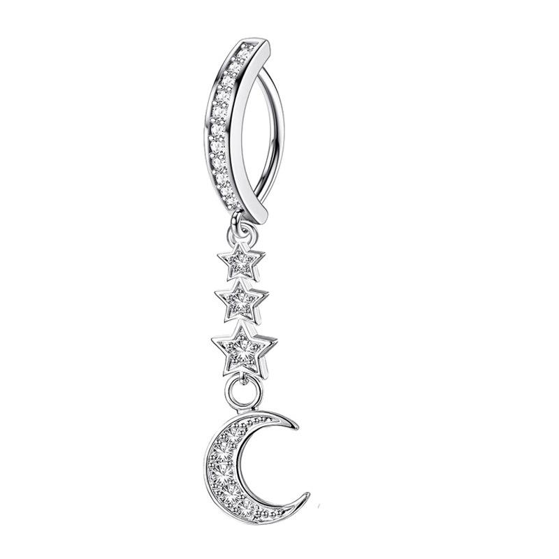Joyas para Piercing de Ombligo Mariposa Rosa Mujeres Barra de Ombligo con Circonita Moda Anillos de Ombligo Curvos Inversos de Cristal Piercing Ombligo