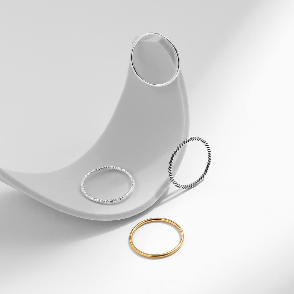 Srebro Sterling 925 Prosty Modny Pierścionek Stackable Klasyczna Fala Geometryczny Wykwintne Pierścionki Na Palce Dla Kobiet Biżuteria Imprezowa