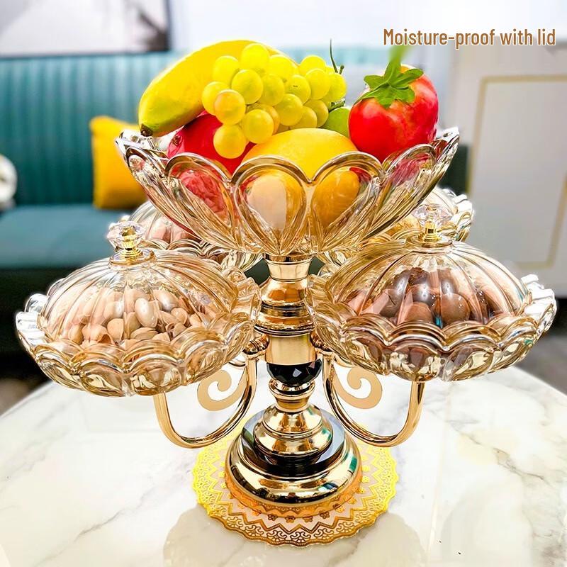 European Style Crystal Glass Multi-tier Fruit Plate