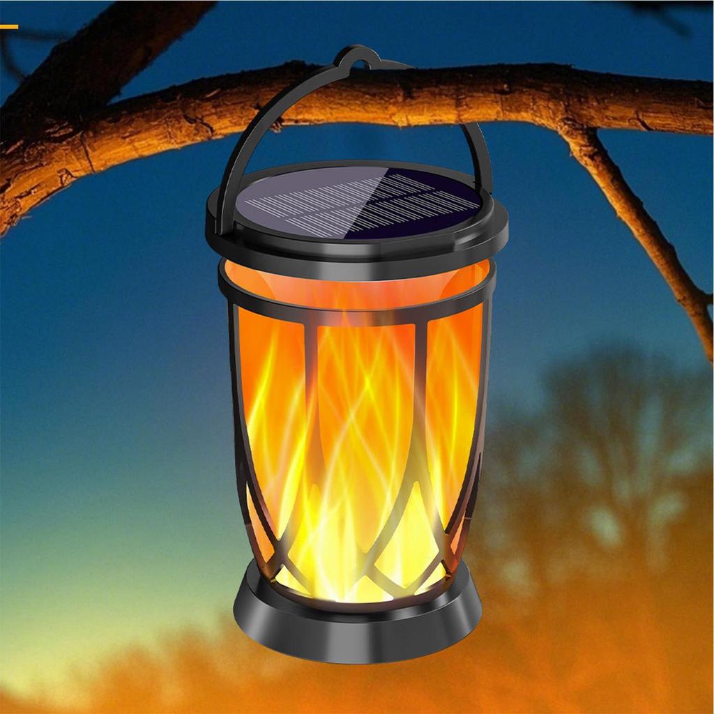 Solar Flame Lights Outdoor LED Flame Lantern Solar Lights Waterproof Auto On/Off Lighting Decorations Lamp For Yard Lawn Patio