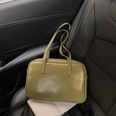 Simple Style Pu Solid Color Horizontal Version Women's Armpit Bag Summer New Versatile Women's Shoulder Hand