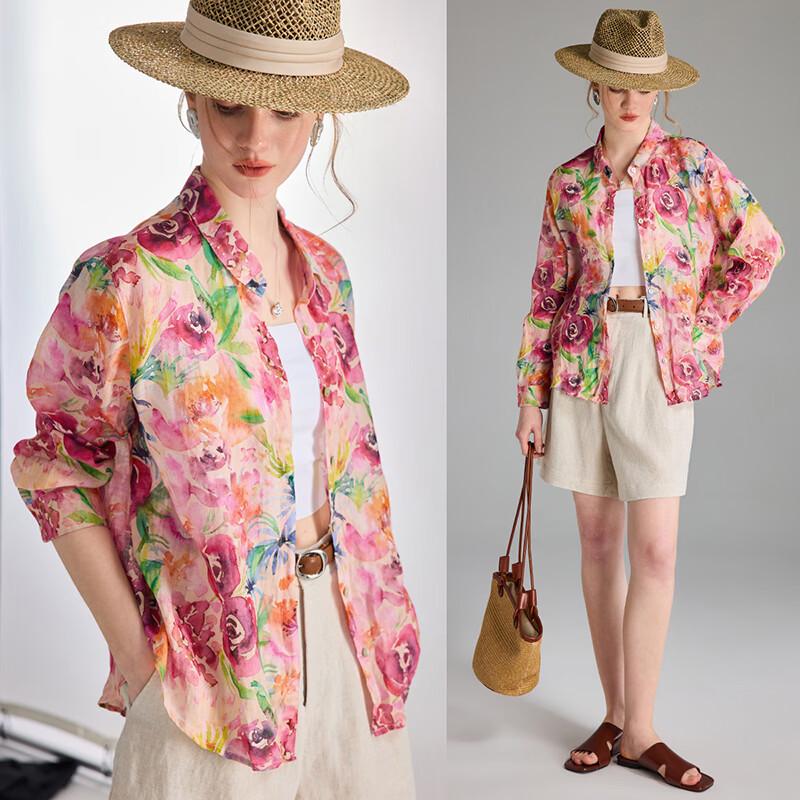 Wudao Women s 100% Ramie Lightweight Holiday Shirt L бордовый