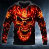 Men Hoodies 3D Print Horror Flaming Skull Graphic Fashion New Style Casual Pullover  Personality Oversize Men’s Clothing Tops