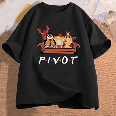 Pivot Shut Up TShirt Friends TV Show Tee Couch Lobster Holiday Armadillo Hugsy Turkey Sunglasses Tshirt Funny Streetwear Tshirt