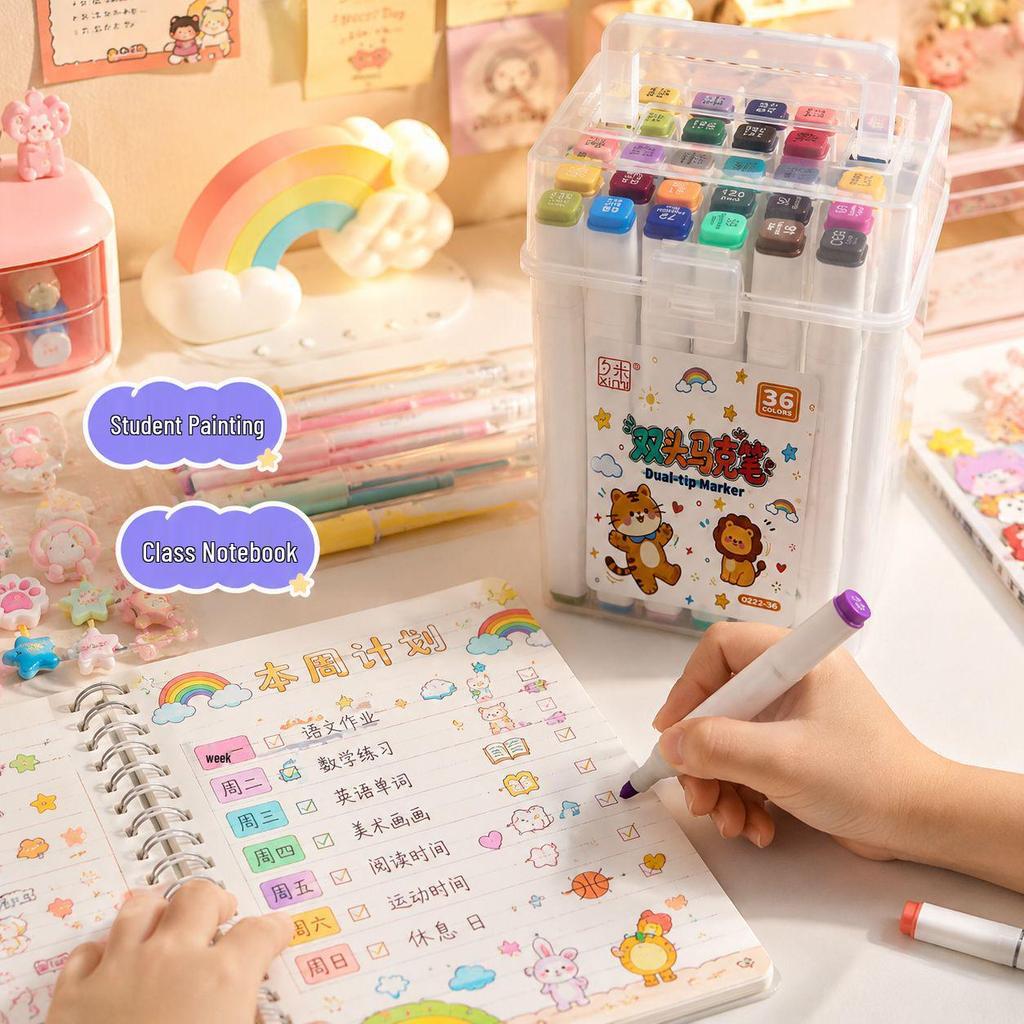 Doppelseitiges Aquarell-Marker-Stift-Set für Kinder mit tragbarem Etui - Ideal für Schüler und Anfänger