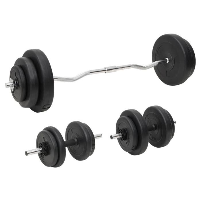 VidaXL Ensemble d'haltères et de barres avec plaques 60 kg, haltères, équipement d'entraînement physique, ensemble de 3145025