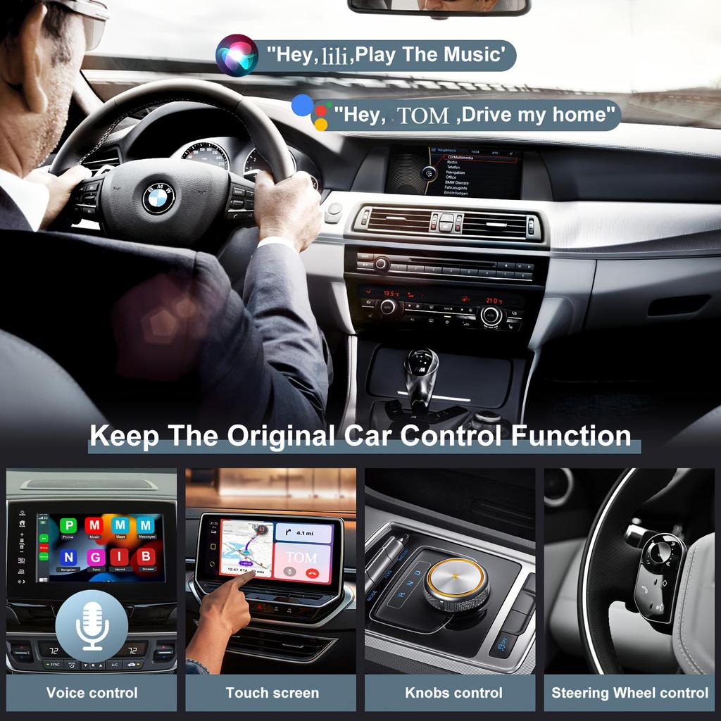 2-in-1 Wired to Wireless CarPlay & Android Auto Adapter