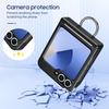 Samsung Galaxy Z Flip7 Case with Middle Axis Finger Ring, Card Holder, and Anti-Fall Protection, Compatible with Z Flip6