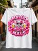 Gerunisex Malle Maus Niedliche Maus im Herz Hält Zwei Bier Rosa Tropische Blume Cartoon Unisex Alle Unisex Alle T-Shirt