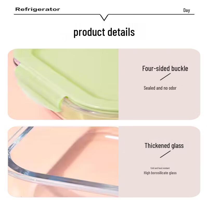Glass Divided Lunch Box for Students & Office Workers