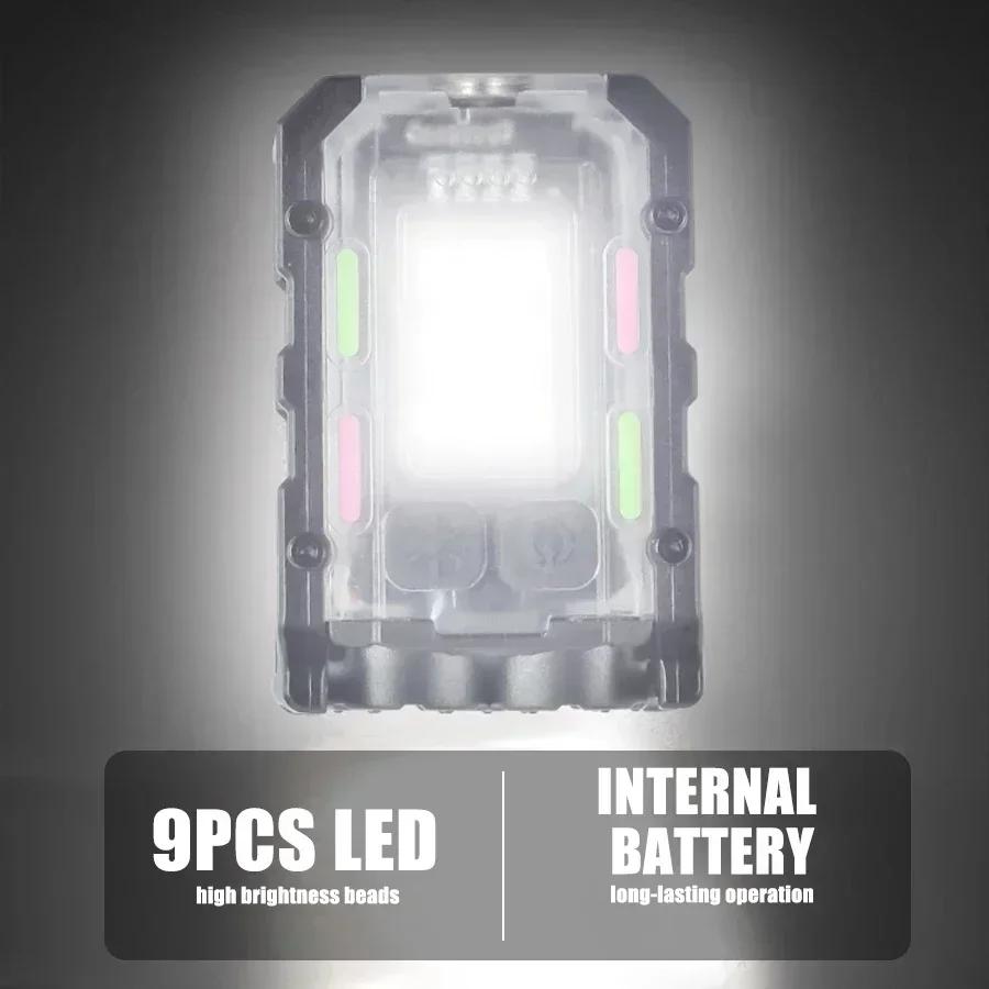 Protable Bright Powerful Torch Light LED Multifunctional with Cap Clip Tail Magnt Work Light EDC Mini Keychain Flashlight