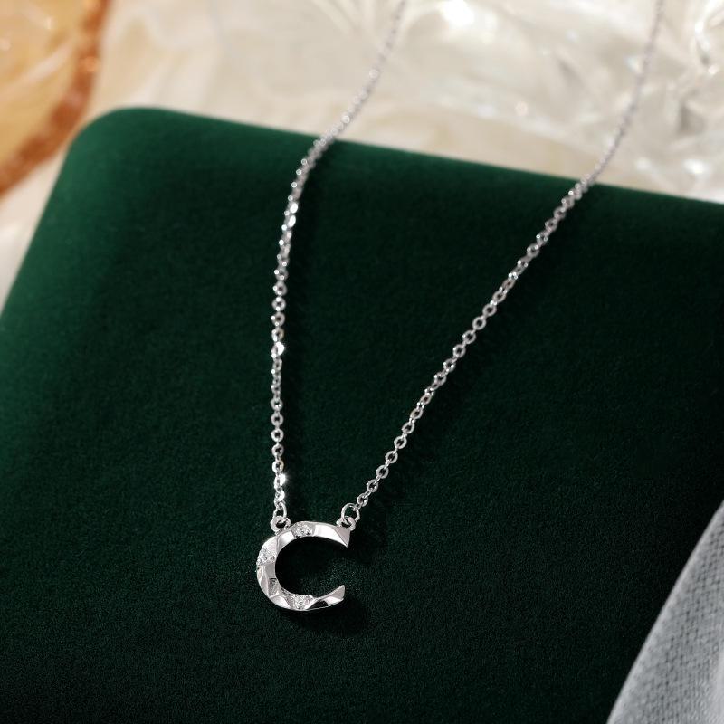 Banyan Tree S925 Silber Halskette mit englischen Buchstaben und Diamanten – Elegante und vielseitige Schlüsselbeinkette für Damen