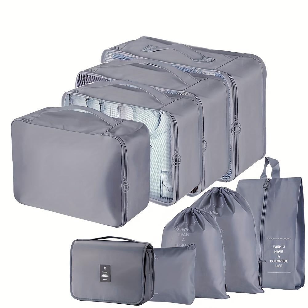 9pcs Luggage Storage Bags Set, Travel Clothing Bag Set, Compression Suitcase Bags, Multifunction Bags, Clothes Toiletries Bags серый