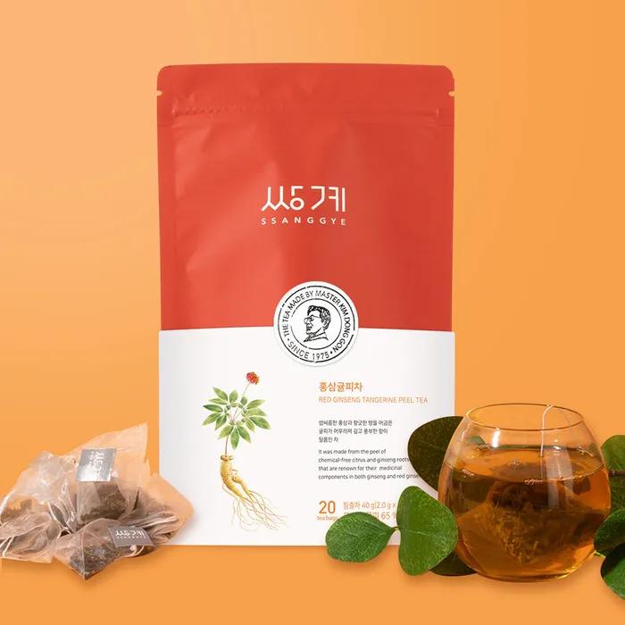 

Премиальный чайный пакетик Чай с красным женьшенем и кожурой мандарина 20 чайных пакетиков