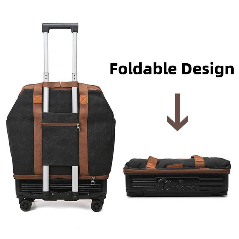 New Trolley Bag Detachable Universal Wheel Luggage Folding Storage Boarding Bag Expandable Suitcase Check-in Bag