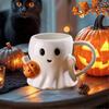 2026 New 2026 Halloween Ghost Ceramic Coffee Mug - Festive Pumpkin Design, Sturdy & Easy to Clean Handle