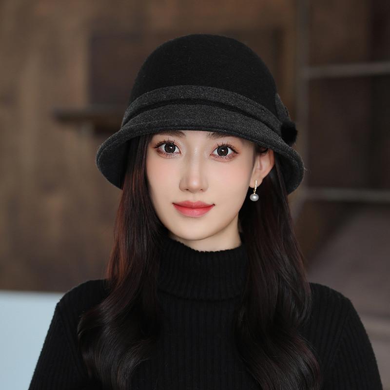 Wool Fedora Hat For Women Autumn Winter Warm Stylish Elegant British Vintage Casual