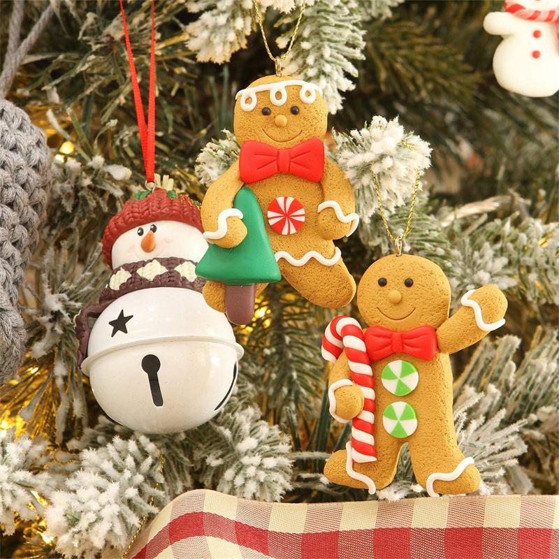 12Pcs Gingerbread Man Christmas Tree Hanging Pendant Xmas Tree Decor Ornament