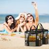 Large Single-Shoulder Carry Mesh Shower Gym Swimming Bag Cosmetic Storage Tote Beach Handbag Portable Multi-Pocket Beach Bag