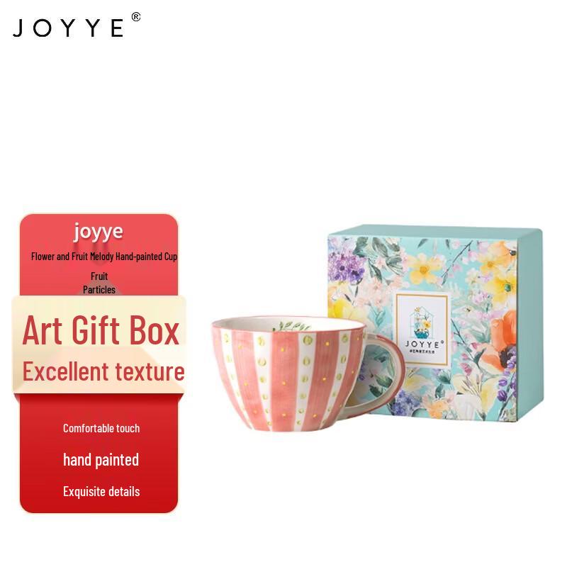 JOYYE Floral & Fruity Hand-painted Ceramic Cup