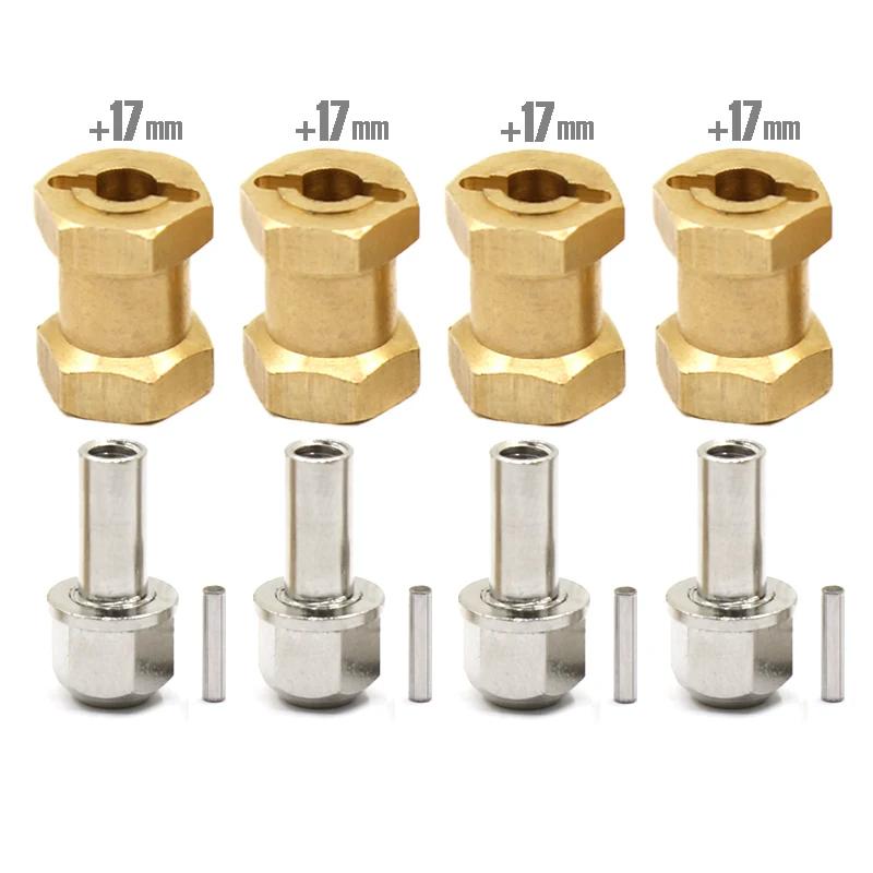 4pcs 12mm/15mm/17mm Axle Widen Hexagon Wheel Adapter For 1/10 RC Crawler Car TRX4 RC4WD D90 D110 Axial Scx10 90046 catRC