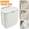 Hanging Trash Can Kitchen Food Compost Bin with Lid and Hidden Scraper Space Saving Foldable Wall Mounted Garbage Can for Home