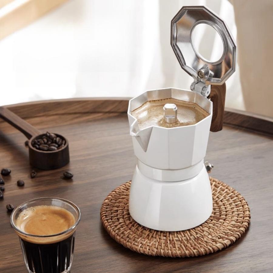 Verbesserte Doppelventil-Mokkakanne Doppelventil-Extraktionshohle visuelle Espressokanne Professionelle Kaffeeausrüstung für das Home-Café im Freien