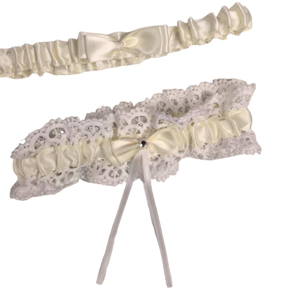 Ruffled Lolita Leg Rings Set Elastic Sexy Leg Loop Fashion Bride Garter Belt JK Accessory