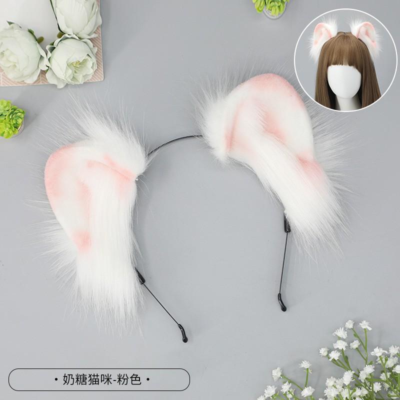 Handmade Kawaii Cat Ear Headband Lolita Cosplay Anime Convention Cute Plush Animal Ears Hair Accessory
