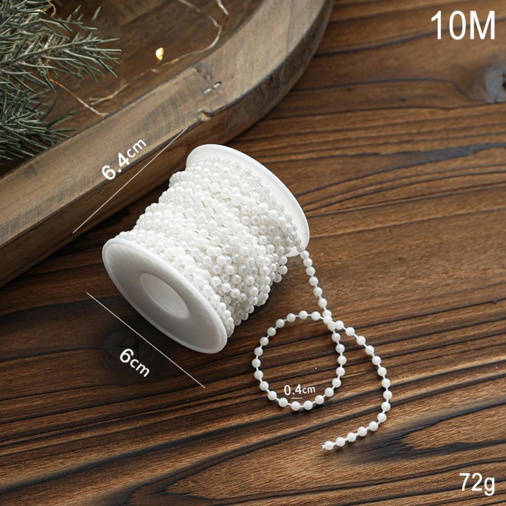 5/10M Christmas Pearl Bead Chain Xmas Tree Ornaments DIY Christmas Decor Hanging Pendant Christmas Scene Decor Props