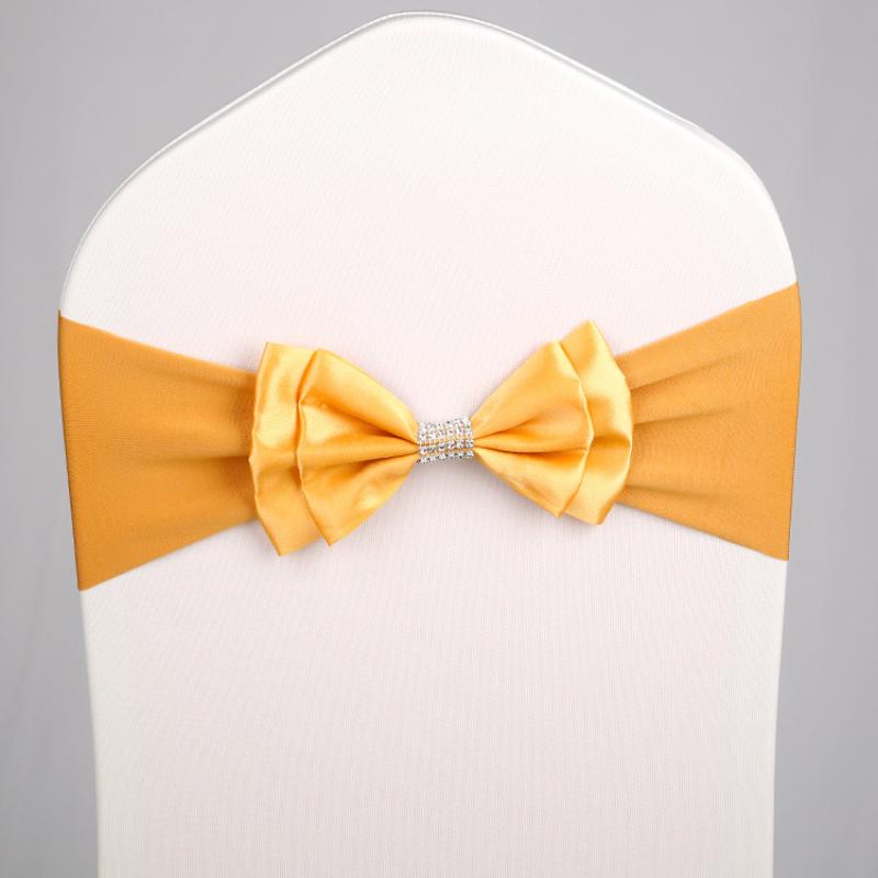 Spandex Chair Sash Sophisticated Wedding Chair Sash Satin Chair Ribbon Multifunctional Double Layer Bow Tie For Banquets Halls