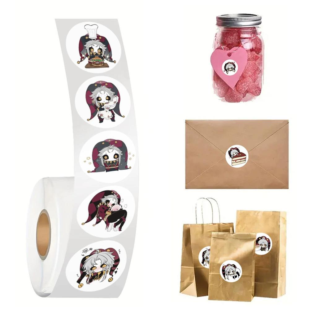 500 Stickers Per Roll Theme Decorative Sticker Roll for Phone Case Decoration, Journaling, Envelope Sealing and Scrapbooking