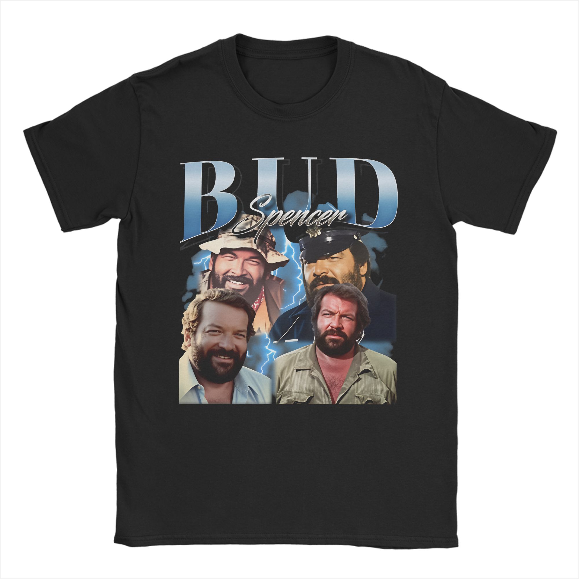 

Bud Spencer Actor Poster T Shirt for Men Cotton Awesome T-Shirt Round Collar Tees Short Sleeve Clothing Birthday Gift 5XL різнокольоровий
