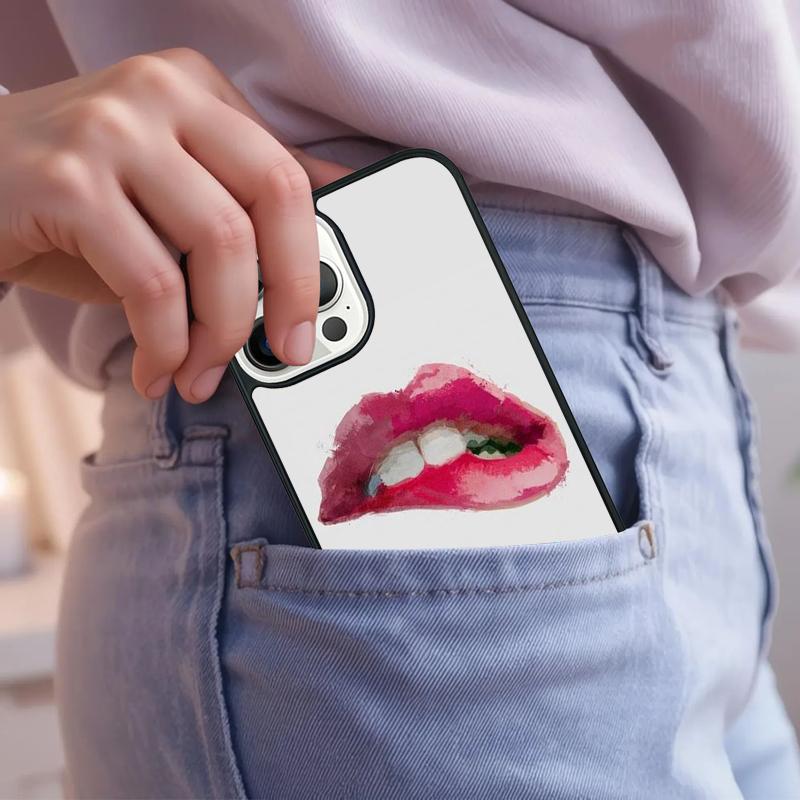 Kiss Me Red Lip Fundas Phone Case For iPhone 17 Air 15 16e 14 13 Pro Max Coque 12 11 Pro Max PLUS cover