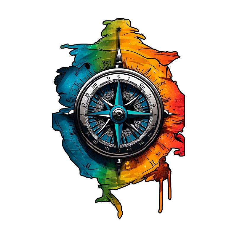 Compass Car Sticker Vinyl Decal Waterproof Rear Window Motorcycle Camper Bumper Truck Laptop Decoration X08