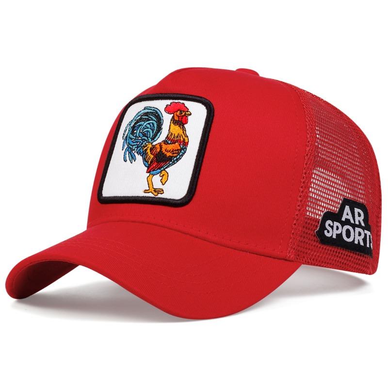 Animal Baseball Cap Cartoon Sunscreen Mesh Embroidery Truck Driver Cock Wolf Hat