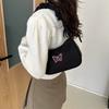 Trendy Pleated Oxford Cloth Shoulder Bag for Women Korean Style Armpit Handbag