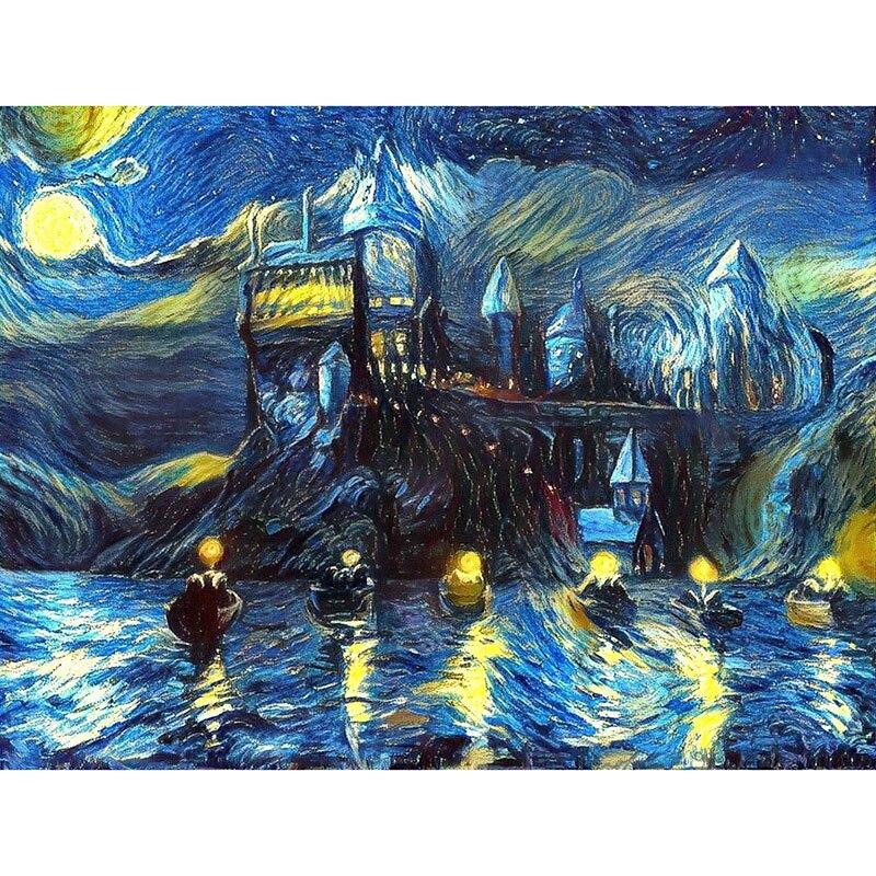 DIY 5D diamantová výšivka Van Gogh Hvězdný noční křížový steh Krajina Diamantová malba Plná kulatá vrtačka Domácí dekorace Dárek