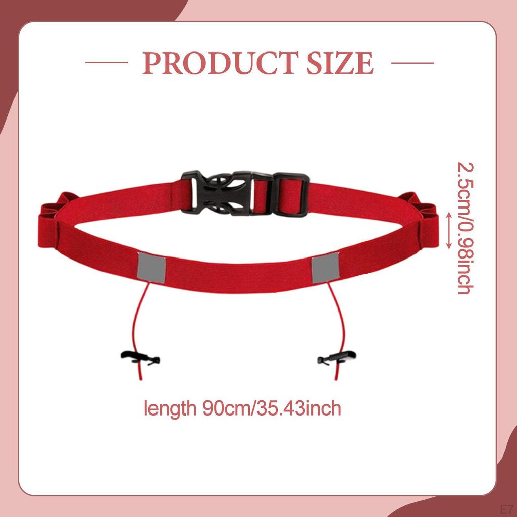 Adjustable Triathlon Number Belt with Loops, 6 Quick Release Food Ideal for Training,