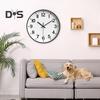 Ceas de perete Mișcare cu cuarț Afișaj clar Numere mari 3D Funcționare silențioasă Ceas fără ticăituri alimentat de baterii